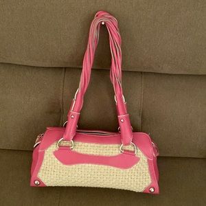 Maxx New York leather & woven, shoulder Bag.